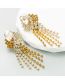 Fashion White Diamond Alloy Diamond Tassel Earrings