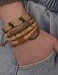 Fashion 1# Faux Leather Braided Coconut Shell Bead Chain Bracelet Set