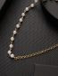 Fashion 1# Alloy Pearl Panel Chain Necklace