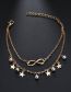 Fashion 8 Characters Alloy Pearl Tassel Chain Figure 8 Double Layer Anklet
