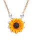 Fashion Gold Alloy Sunflower Pearl Necklace