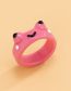 Fashion Pink Resin Frog Cartoon Ring