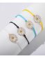 Fashion 4# Alloy Cord Braided Oil Drip Daisy Bracelet Set