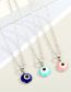 Fashion Light Blue - Leather Chain Resin Drip Oil Eye Necklace