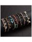 Fashion Black Geometric Natural Stone Gravel Tassel Braided Bracelet