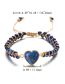 Fashion Purple Geometric Emperor Heart Beaded Double Wrap Bracelet