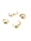 Fashion 4# Gold Oval Zirconium Pierced Stud Earrings With Water Drops In Metal