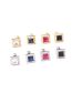 Fashion 2# Gold Stainless Steel Thin Rod Square Zirconium Screw Ball Piercing Stud Earrings