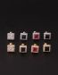 Fashion 2#silver Stainless Steel Thin Rod Square Zirconium Screw Ball Piercing Stud Earrings