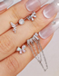 Fashion 9# Stainless Steel Diamond Flower Piercing Stud Earrings