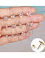 Fashion 9# Stainless Steel Diamond Flower Piercing Stud Earrings