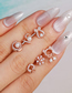 Fashion 9# Titanium Diamond And Pearl Bow Pierced Stud Earrings