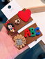Fashion Letter D Girl Fabric Letter Patch Square Hair Clip