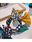 Fashion Red Yellow And Blue Checkerboard Spelling Lake Blue Fabric Checkerboard Colorblocked Three-dimensional Bow Headband