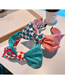 Fashion Red Yellow And Blue Checkerboard Spelling Lake Blue Fabric Checkerboard Colorblocked Three-dimensional Bow Headband