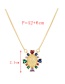 Fashion Color-2 Bronze Zircon Geometric Pearl Pendant Necklace