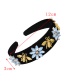 Fashion Gun Black Fabric Alloy Diamond Flower Bee Headband (3cm)