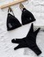 Fashion Black Nylon Cutout Split Swimsuit
