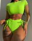 Fashion Green Cutout Tie One Piece Swimsuit