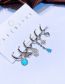 Fashion Silver Copper And Diamond Turquoise Blue Zirconium Drop Star Earrings Set