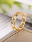 Fashion Golden 1 Titanium Steel Openwork Roman Numeral Ring