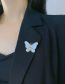 Fashion Silver Alloy Pearl Butterfly Brooch