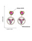 Fashion Radiance Alloy Set Heart Diamond Round Floral Stud Earrings