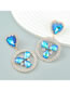 Fashion Radiance Alloy Set Heart Diamond Round Floral Stud Earrings