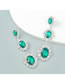 Fashion Green Alloy Diamond Multi-layer Oval Drop Earrings