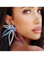 Fashion Color Alloy Diamond Floral Stud Earrings