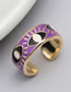 Fashion Purple Copper Drip Oil Eye Open Ring