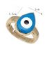 Fashion Light Blue Copper Drop Oil Drop Eye Open Ring