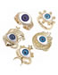 Fashion Light Blue Copper Gold Plated Geometry Eye Open Ring