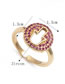 Fashion Color Brass-set Zirconium Palm Cutout Open Ring