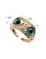 Fashion Blue Bronze Zirconium Owl Open Ring