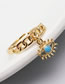 Fashion 6# Brass Diamond Eye Ring