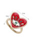 Fashion Red Bronze Zirconium Eye Oil Heart Open Ring