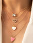 Fashion White Alloy Drip Oil Heart Necklace