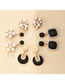 Fashion Flowers Alloy Diamond Pearl Flower Stud Earrings