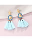 Fashion Blue Alloy Geometric Tassel Drop Earrings