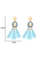 Fashion Blue Alloy Geometric Tassel Drop Earrings