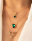 Fashion Green Diamond Alloy Geometric Necklace With Oval Diamonds