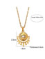 Fashion Gold Stainless Steel Diamond Eye Moon Necklace