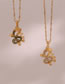 Fashion Gold-white Diamond Stainless Steel Zirconium Dragon Necklace