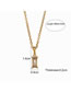 Fashion Gold And White Stainless Steel Small Square Zirconium Necklace