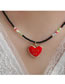 Fashion Black Rice Beads Beaded Oil Love Necklace