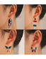 Fashion 09 Butterfly Alloy Diamond Drip Oil Geometric Butterfly Stud Earrings