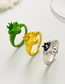 Fashion 01 Imitation Gold A-1357 Alloy Diamond Frog Ring