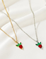 Fashion Gold Bronze Zirconium Fruit Strawberry Necklace