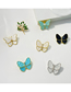 Fashion 05 Light Kc Gold White 2574 Alloy Diamond Geometric Butterfly Brooch
